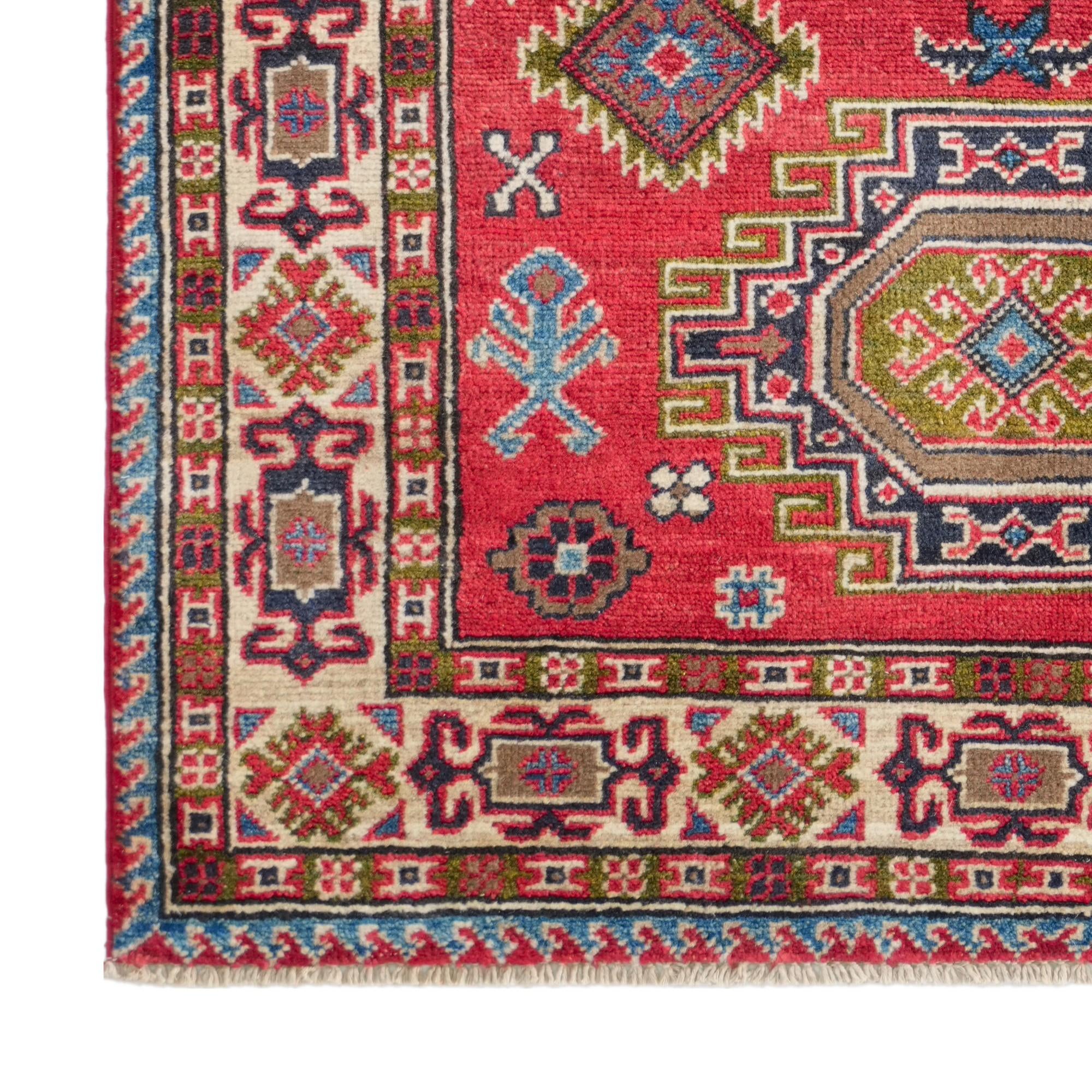 3' 3 x 4' 9 Hand Knotted Kazak Rug