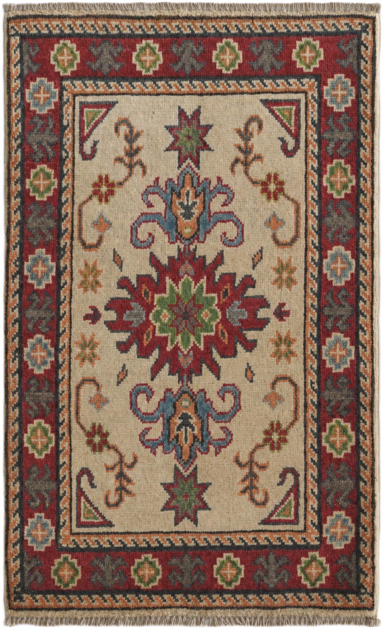 1' 11 x 3' 2 Hand Knotted Kazak Rug