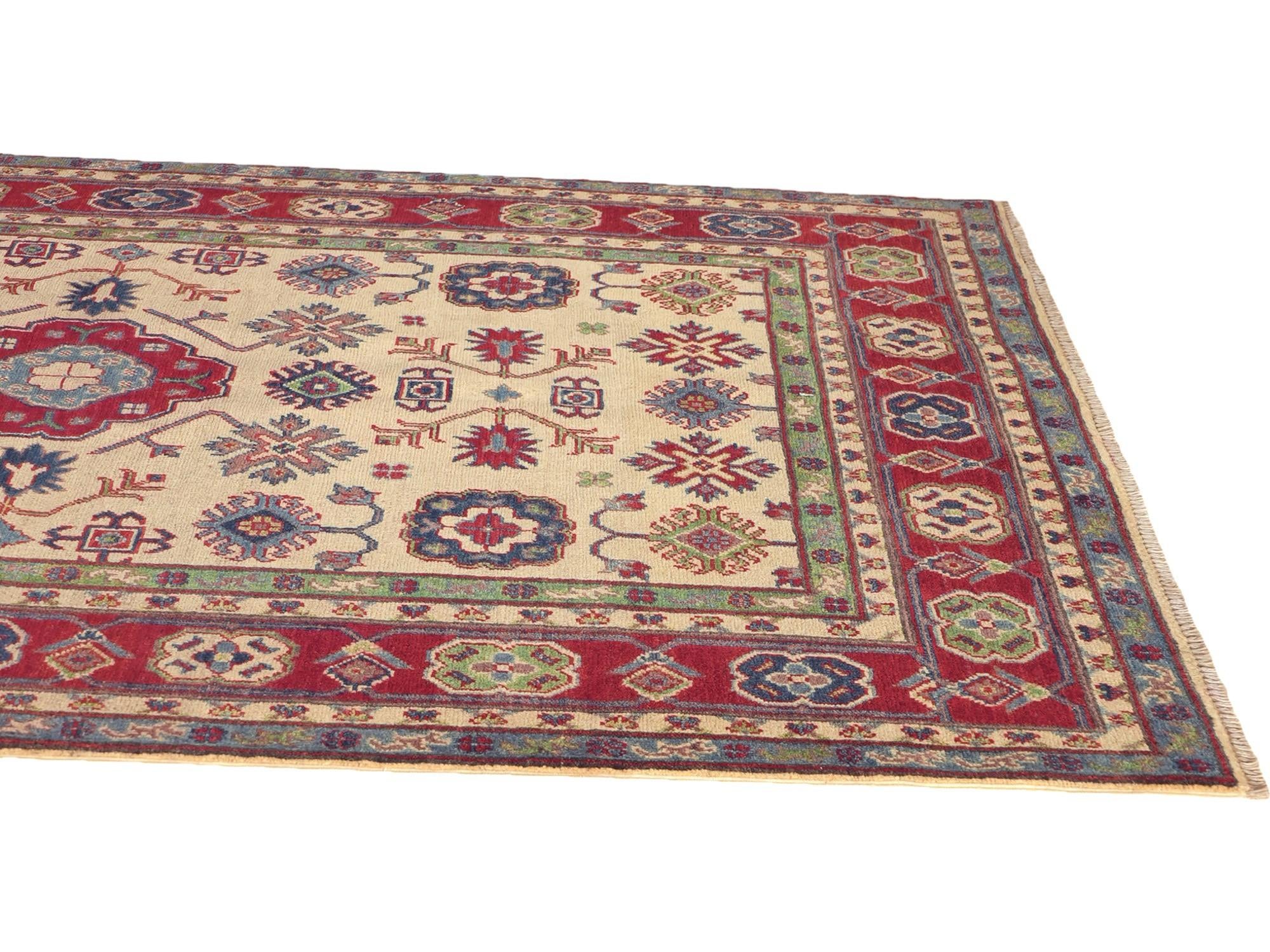 Detail image 6 of 10: 5' 1 x 6' 8 Hand Knotted Kazak Rug