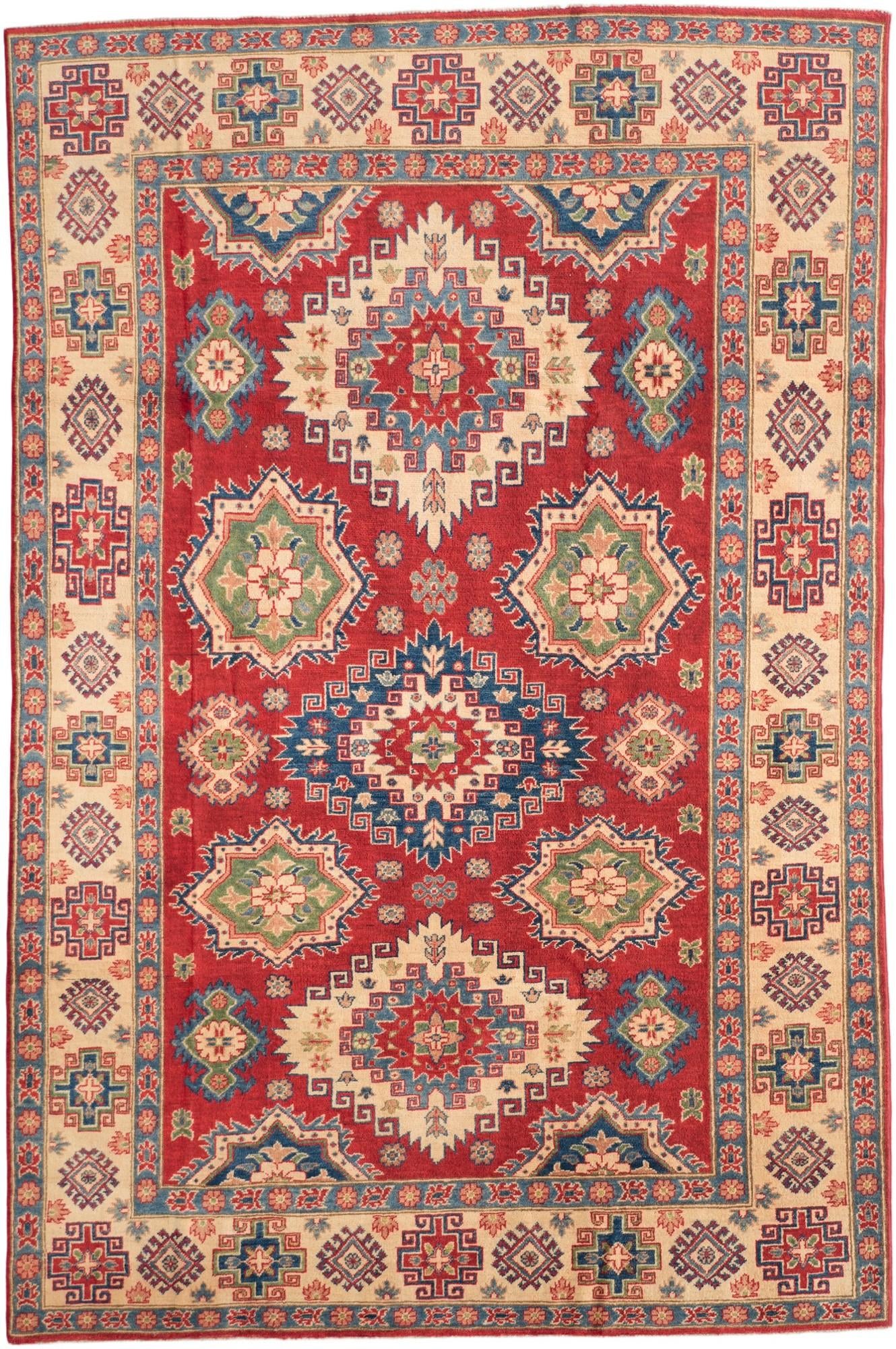 6' 6 x 9' 9 Hand Knotted Kazak Rug