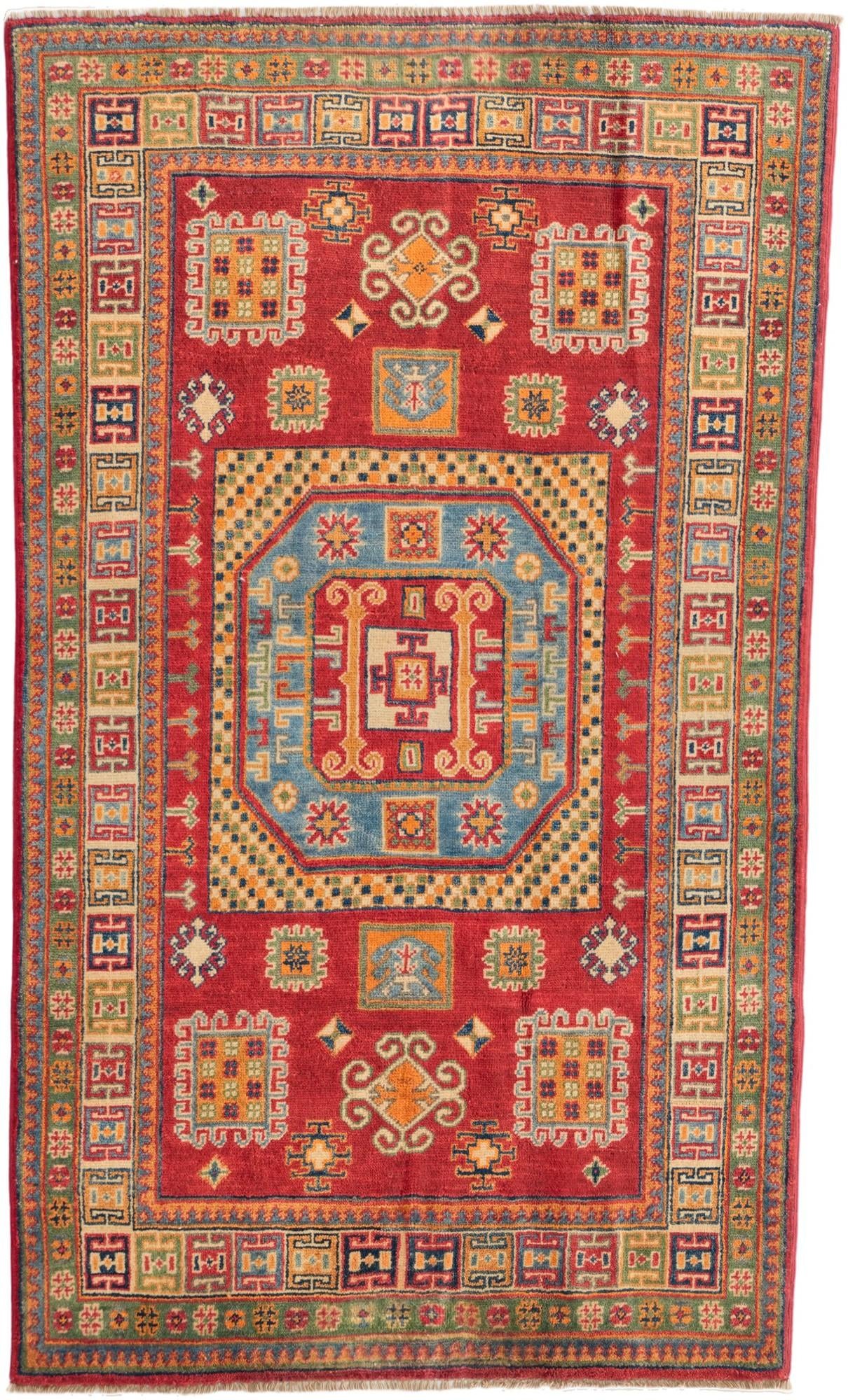 3' 8 x 6' Hand Knotted Kazak Rug