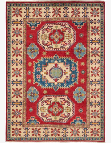 4' 11 x 7' Hand Knotted Kazak Rug