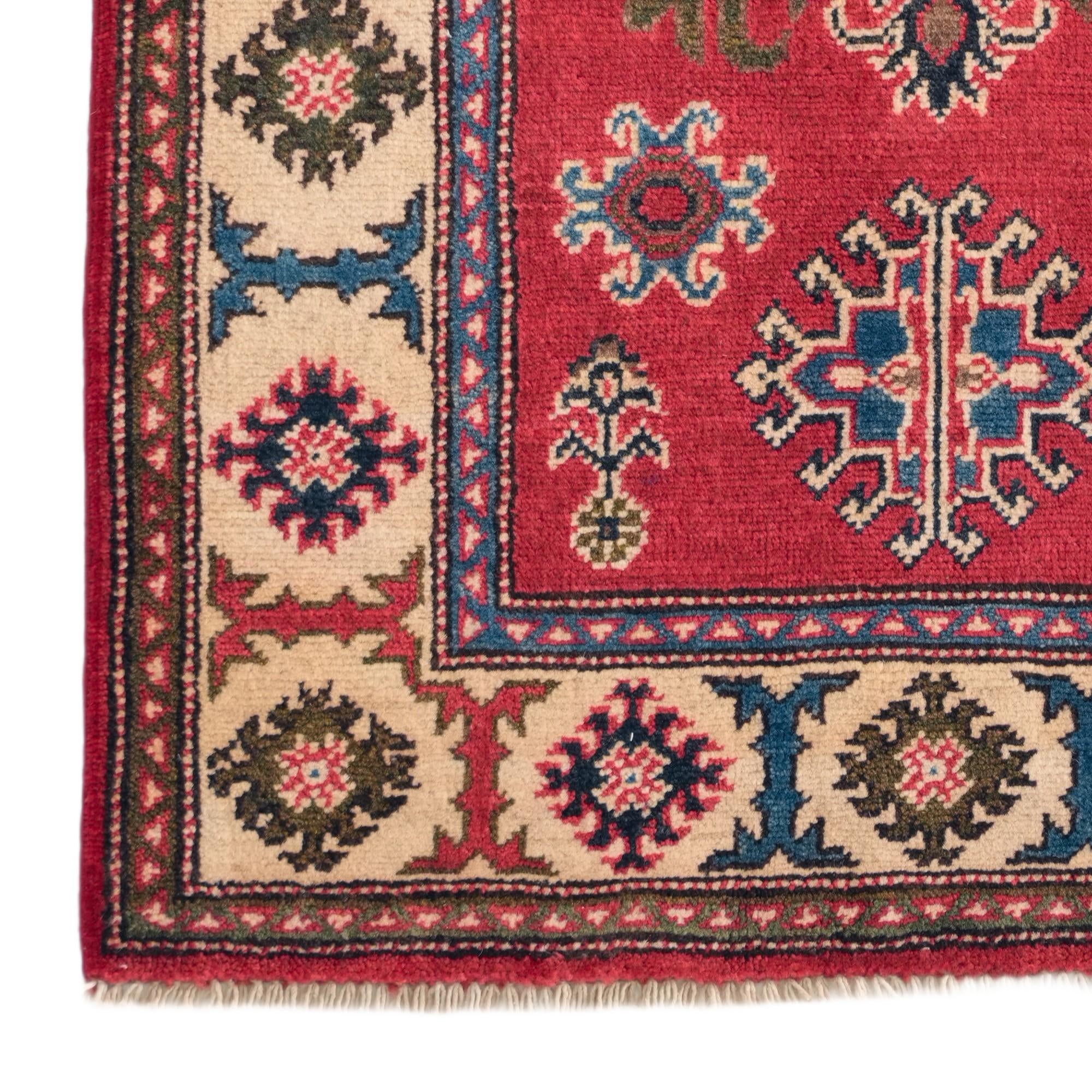 2' 7 x 4' Hand Knotted Kazak Rug