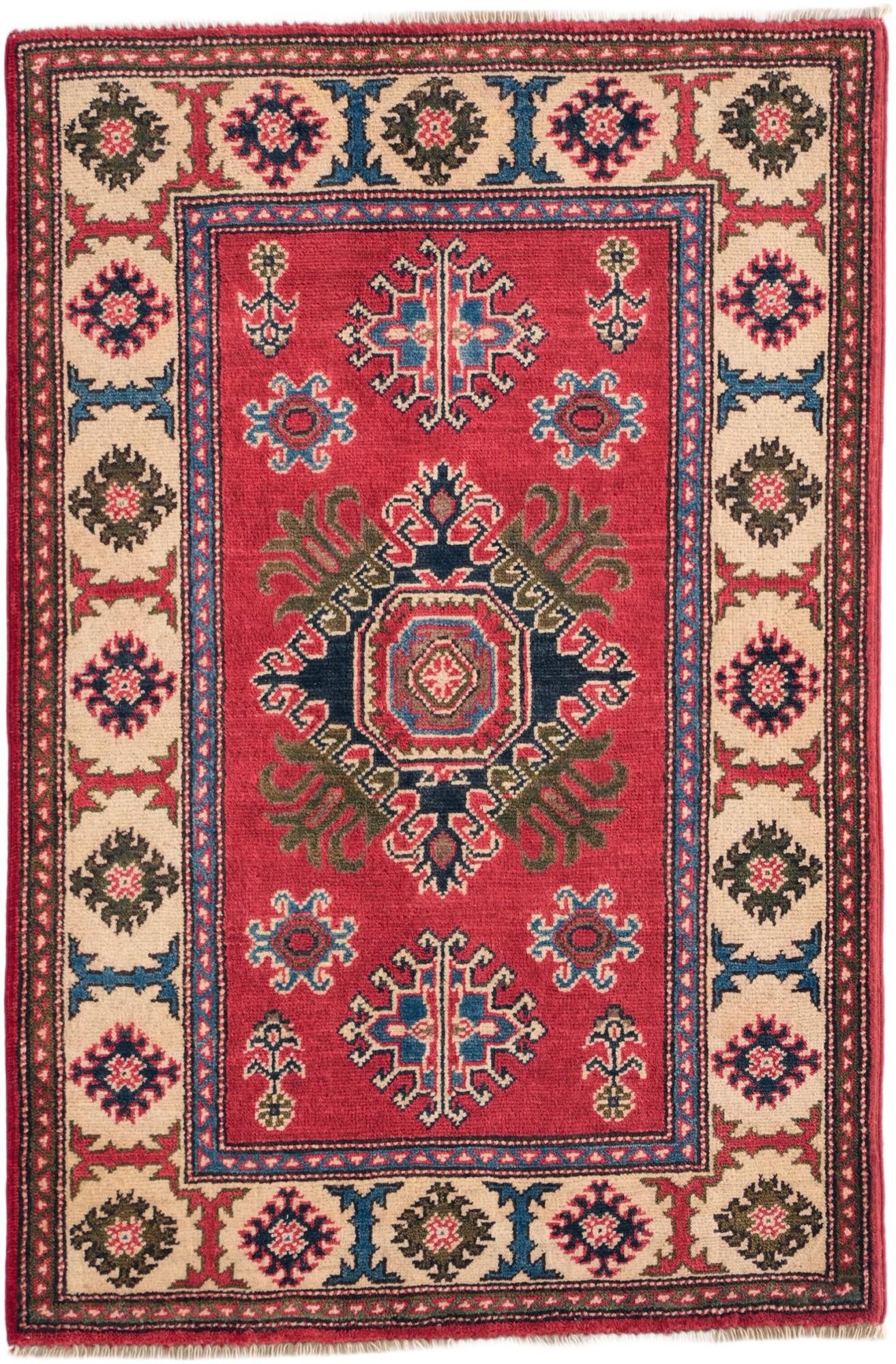 2' 7 x 4' Hand Knotted Kazak Rug
