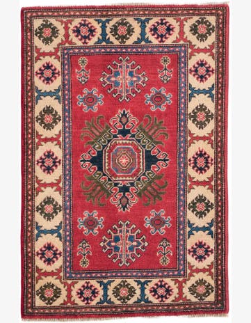 2' 7 x 4' Hand Knotted Kazak Rug