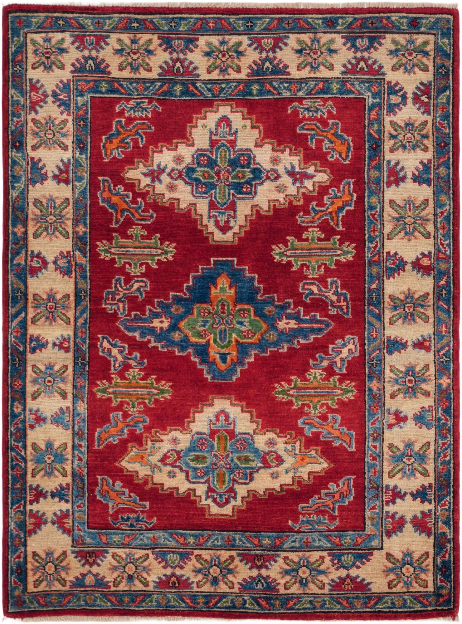 3' 5 x 4' 8 Hand Knotted Kazak Rug