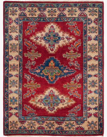 3' 5 x 4' 8 Hand Knotted Kazak Rug