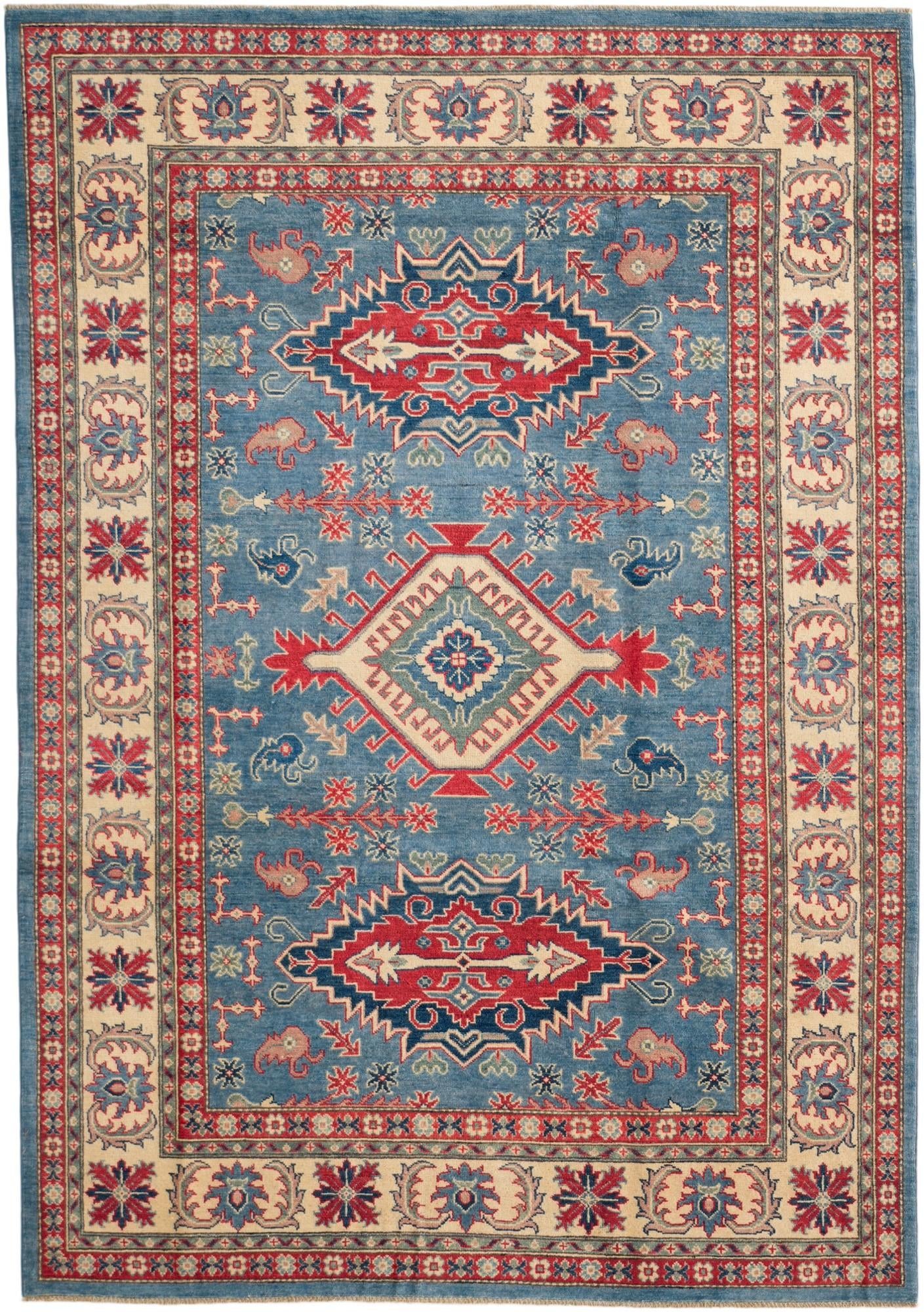 6' 3 x 8' 10 Hand Knotted Kazak Rug