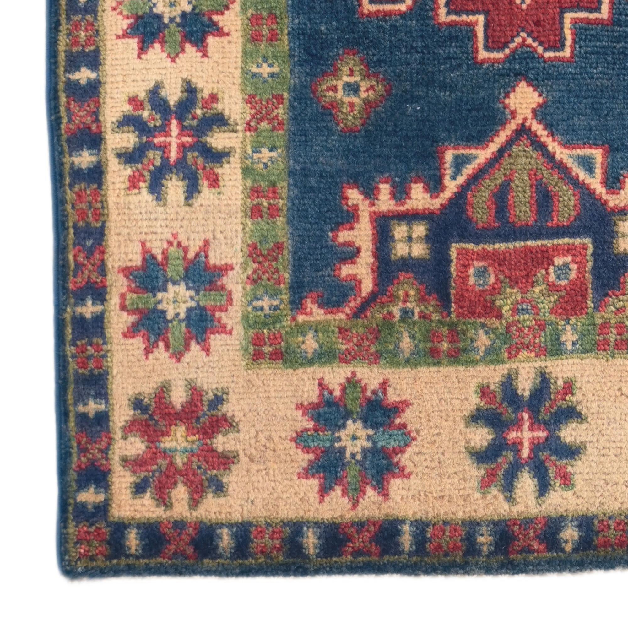 60cm x 90cm anudado a mano Kazak Alfombra