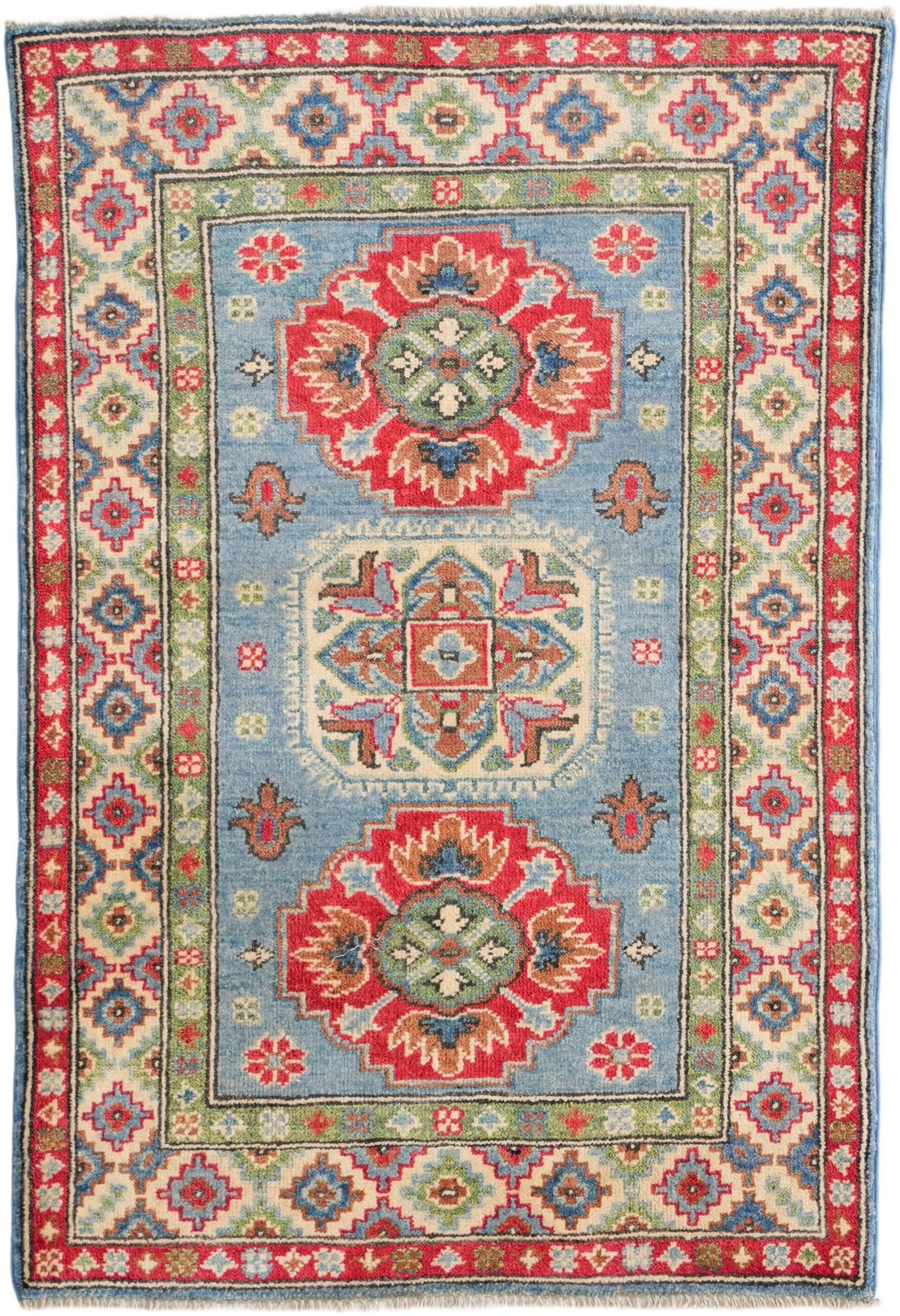 2' 9 x 4' Hand Knotted Kazak Rug