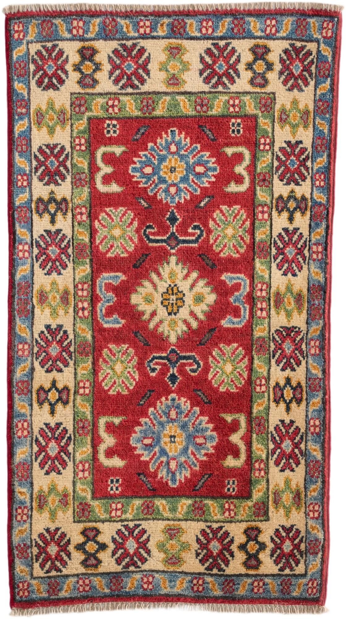 1' 11 x 3' 5 Hand Knotted Kazak Rug