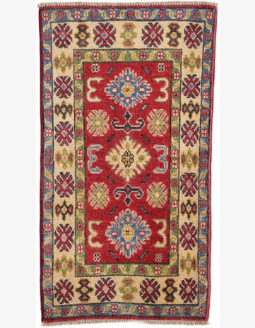 1' 11 x 3' 5 Hand Knotted Kazak Rug