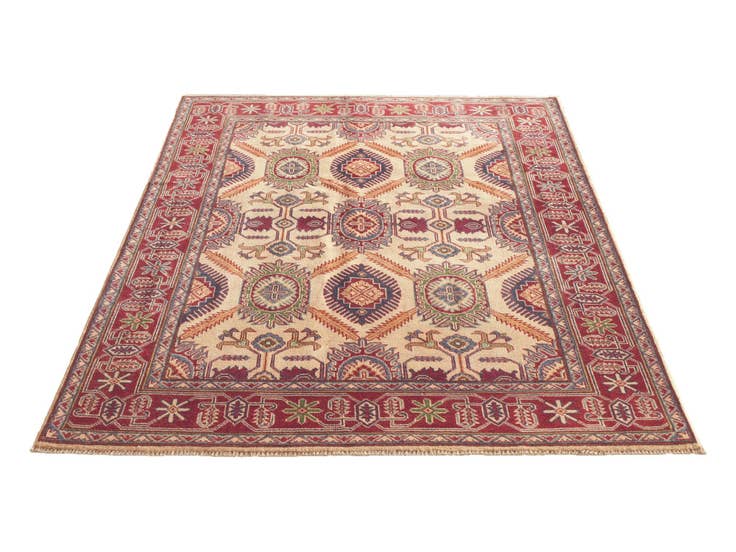 Detail image of 150cm x 210cm anudado a mano Kazak Alfombra