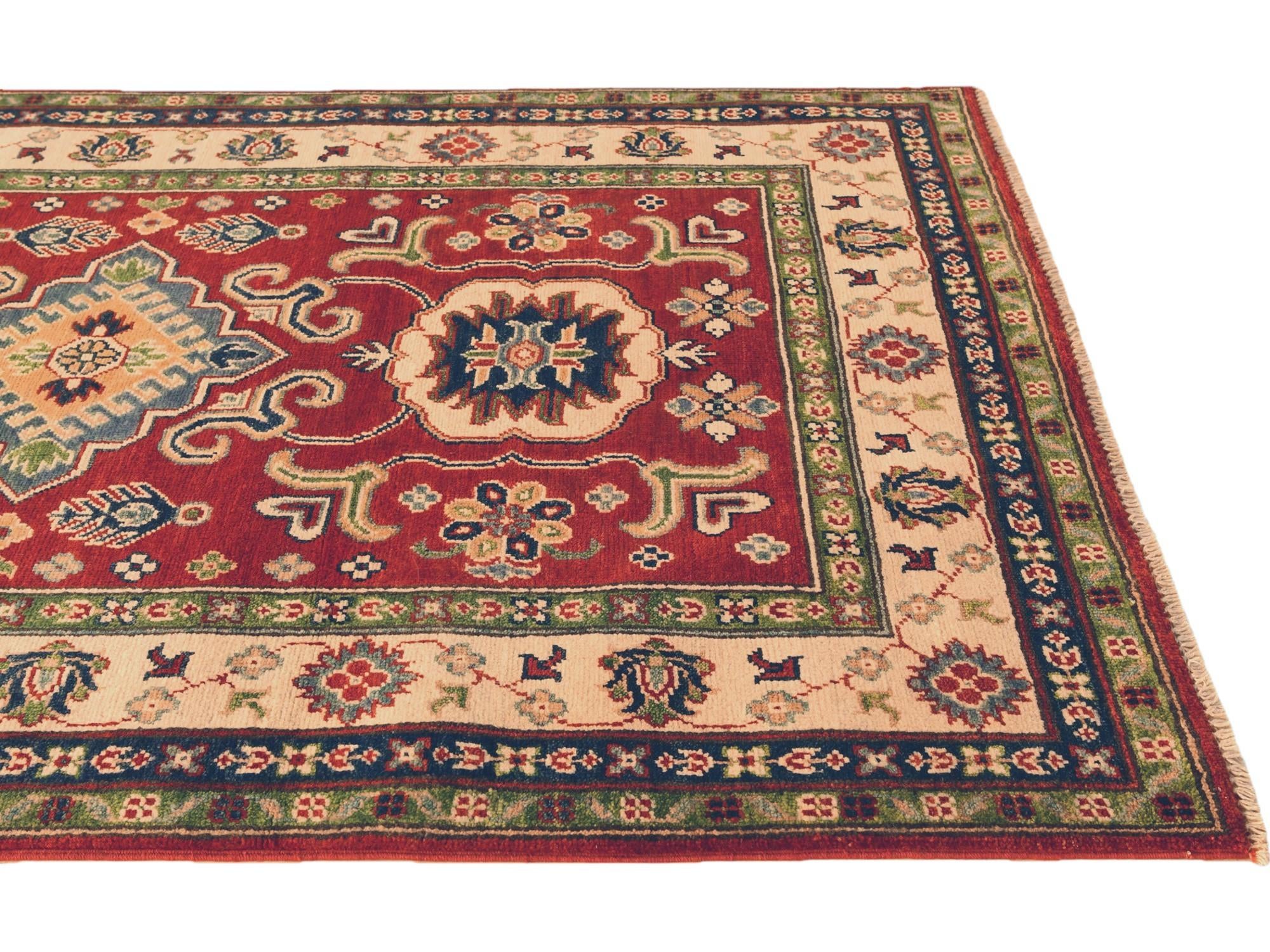 Detail image 6 of 10: 3' 11 x 6' 1 Hand Knotted Kazak Rug
