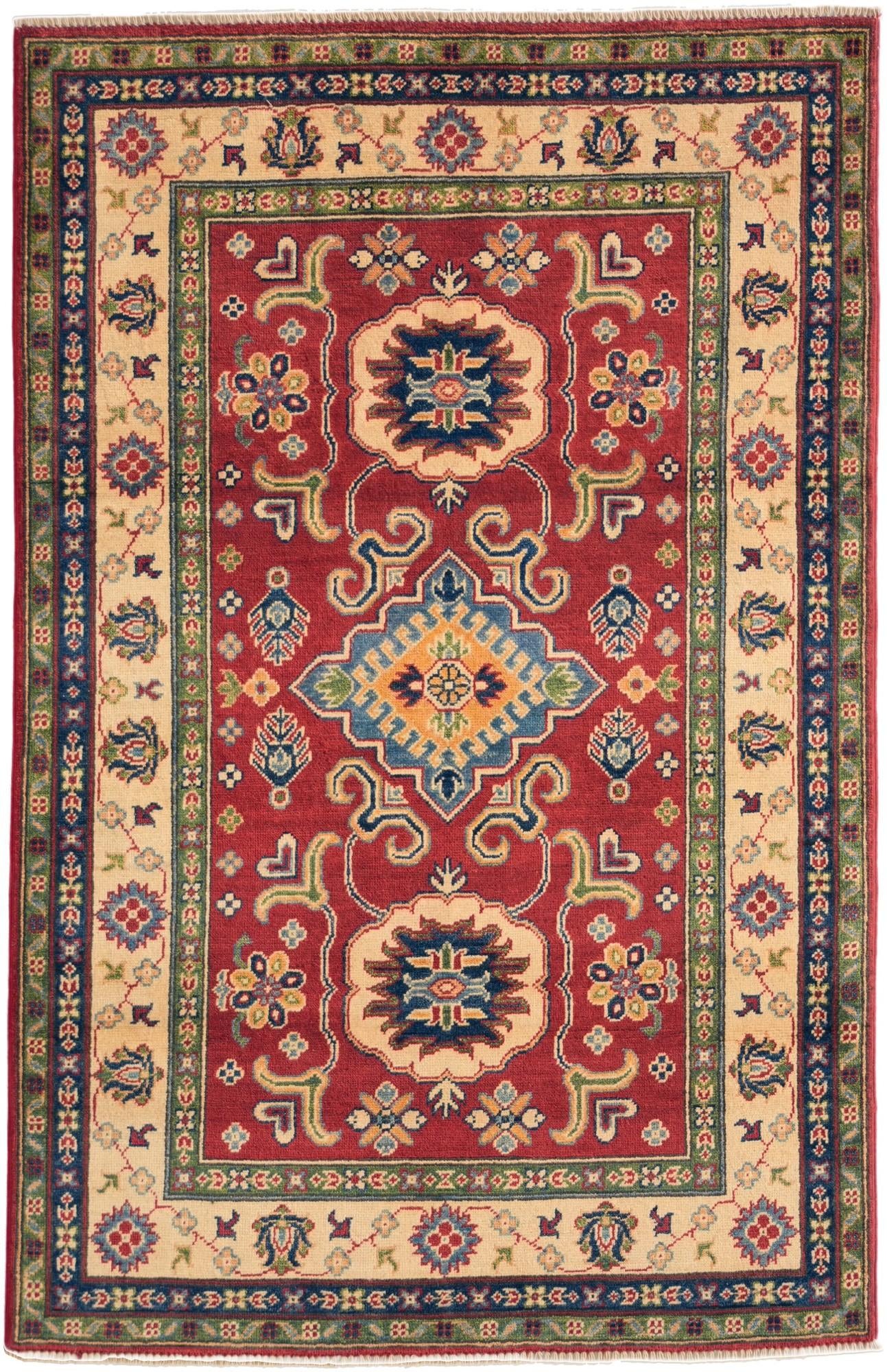 3' 11 x 6' 1 Hand Knotted Kazak Rug