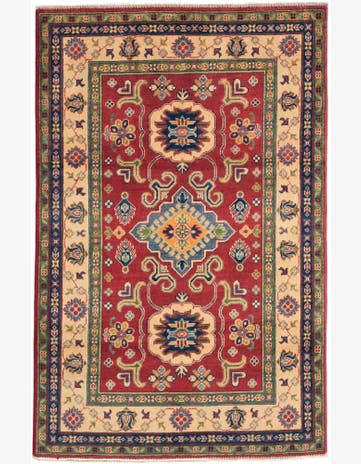 3' 11 x 6' 1 Hand Knotted Kazak Rug