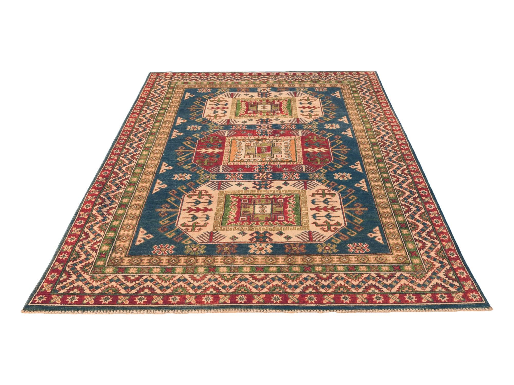 4' 11 x 7' 1 Hand Knotted Kazak Rug
