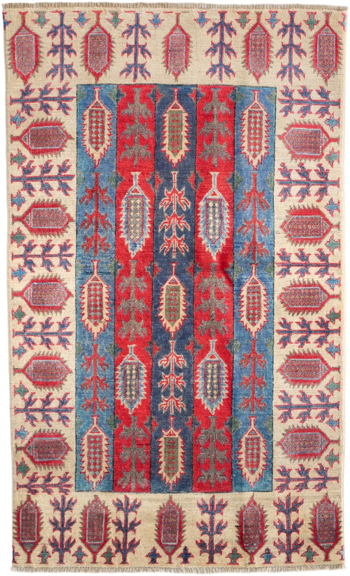 3' 2 x 5' 3 Hand Knotted Kazak Rug