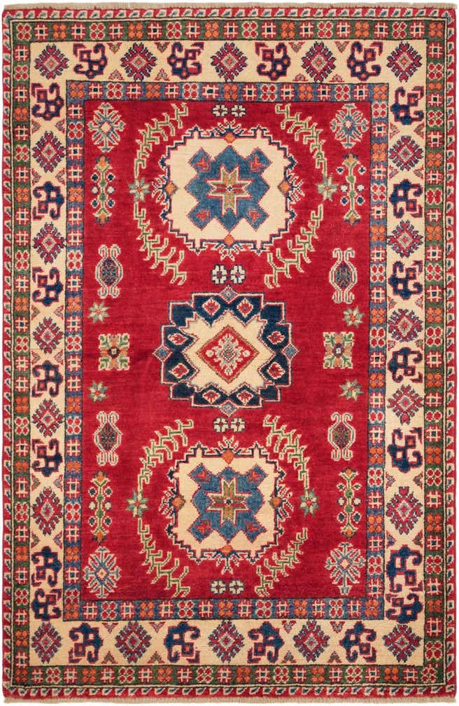 3' 4 x 5' 2 Hand Knotted Kazak Rug