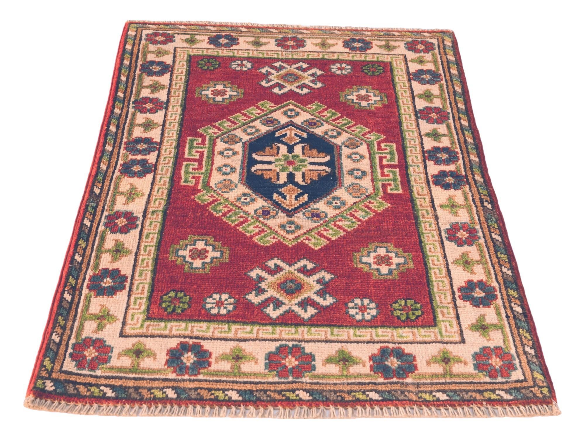 2' x 2' 11 Hand Knotted Kazak Rug