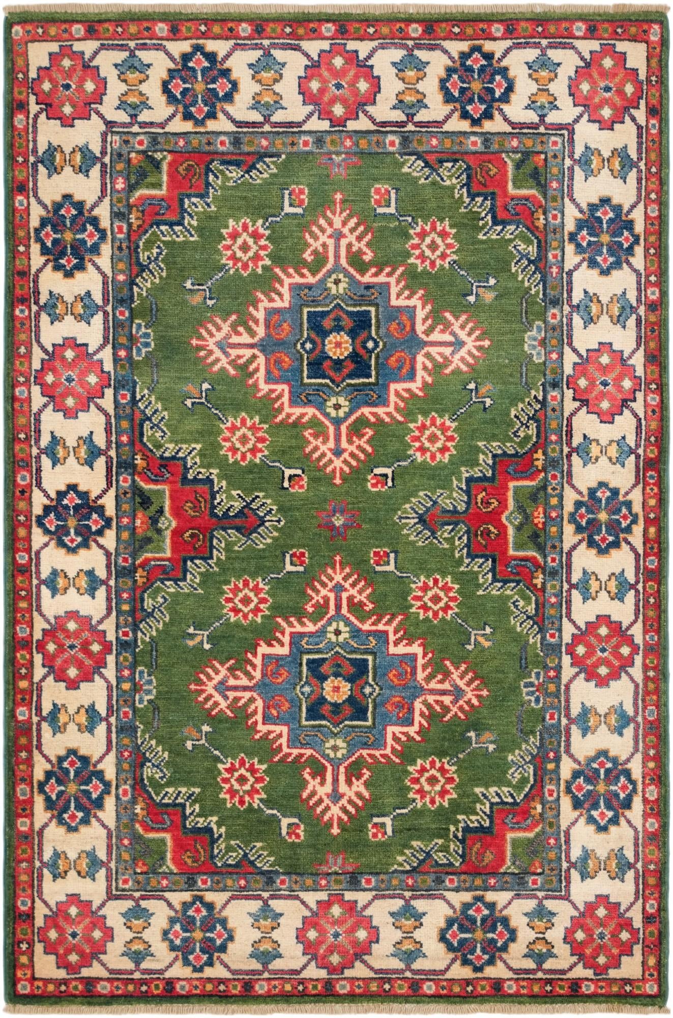 3' 4 x 5' Hand Knotted Kazak Rug