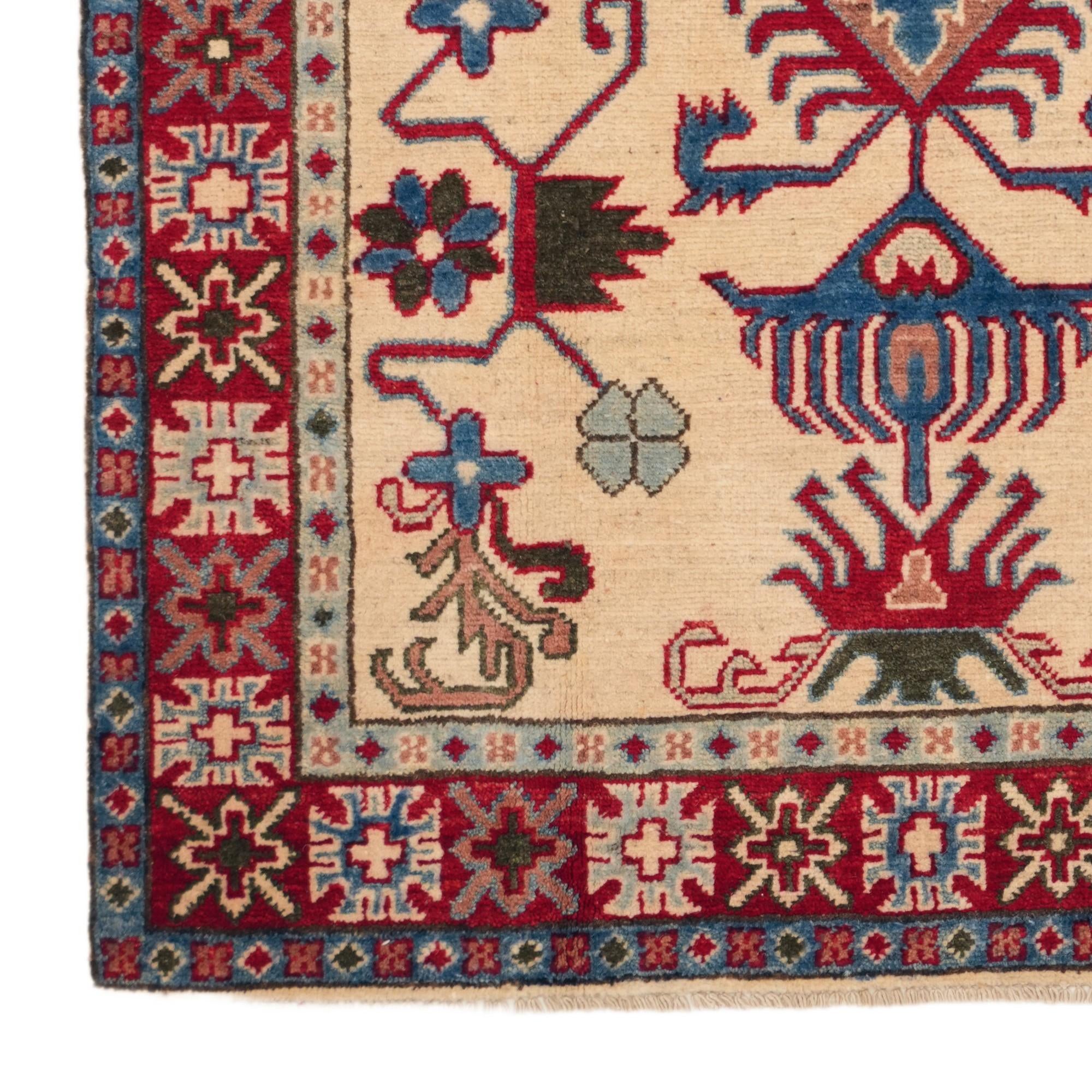 3' 7 x 5' Hand Knotted Kazak Rug