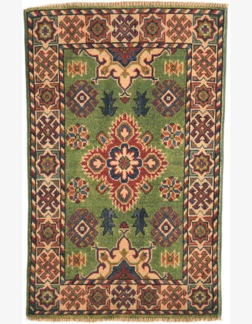1' 11 x 3' Hand Knotted Kazak Rug