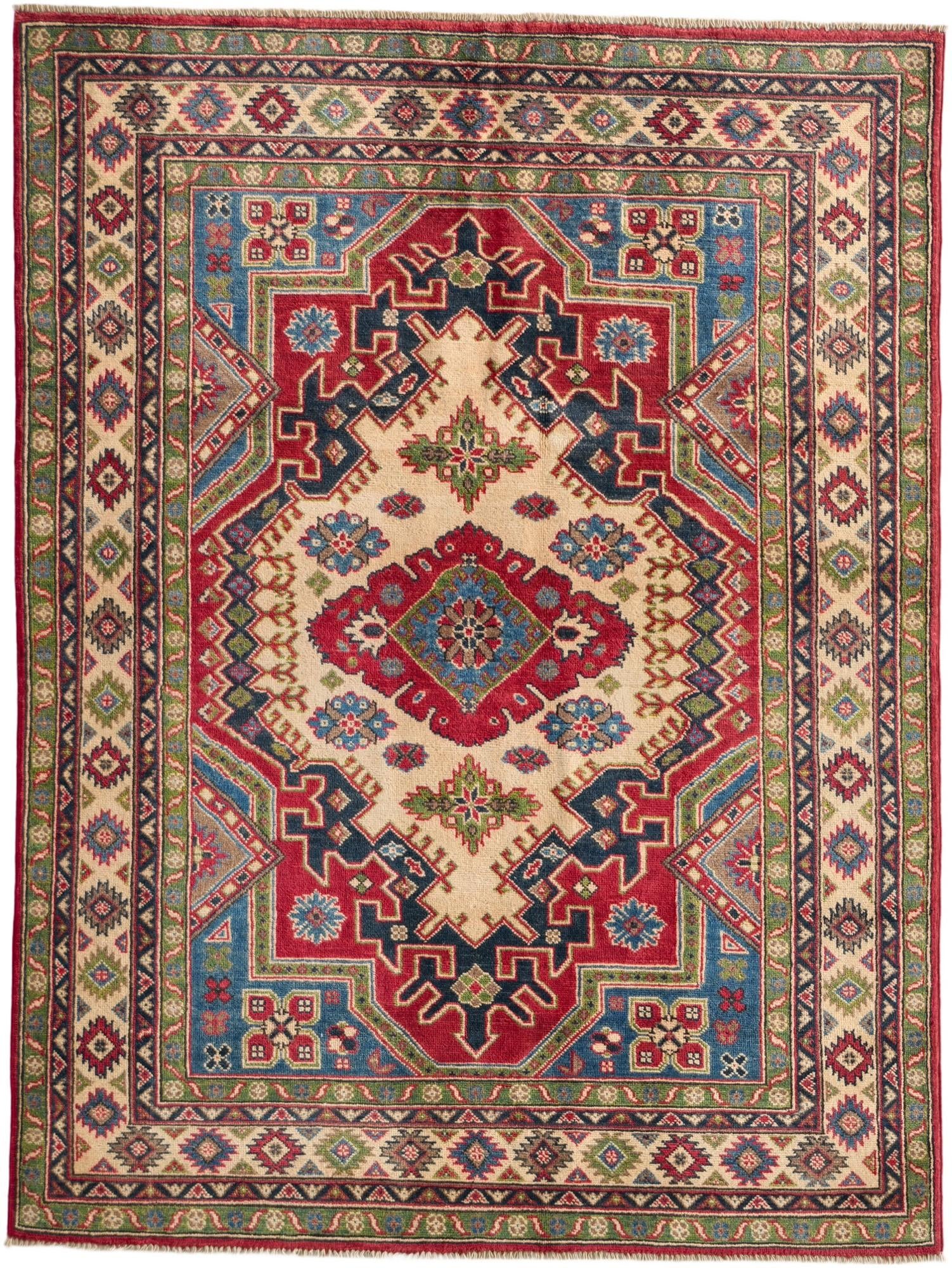 Detail image 2 of 10: 4' 11 x 6' 7 Hand Knotted Kazak Rug