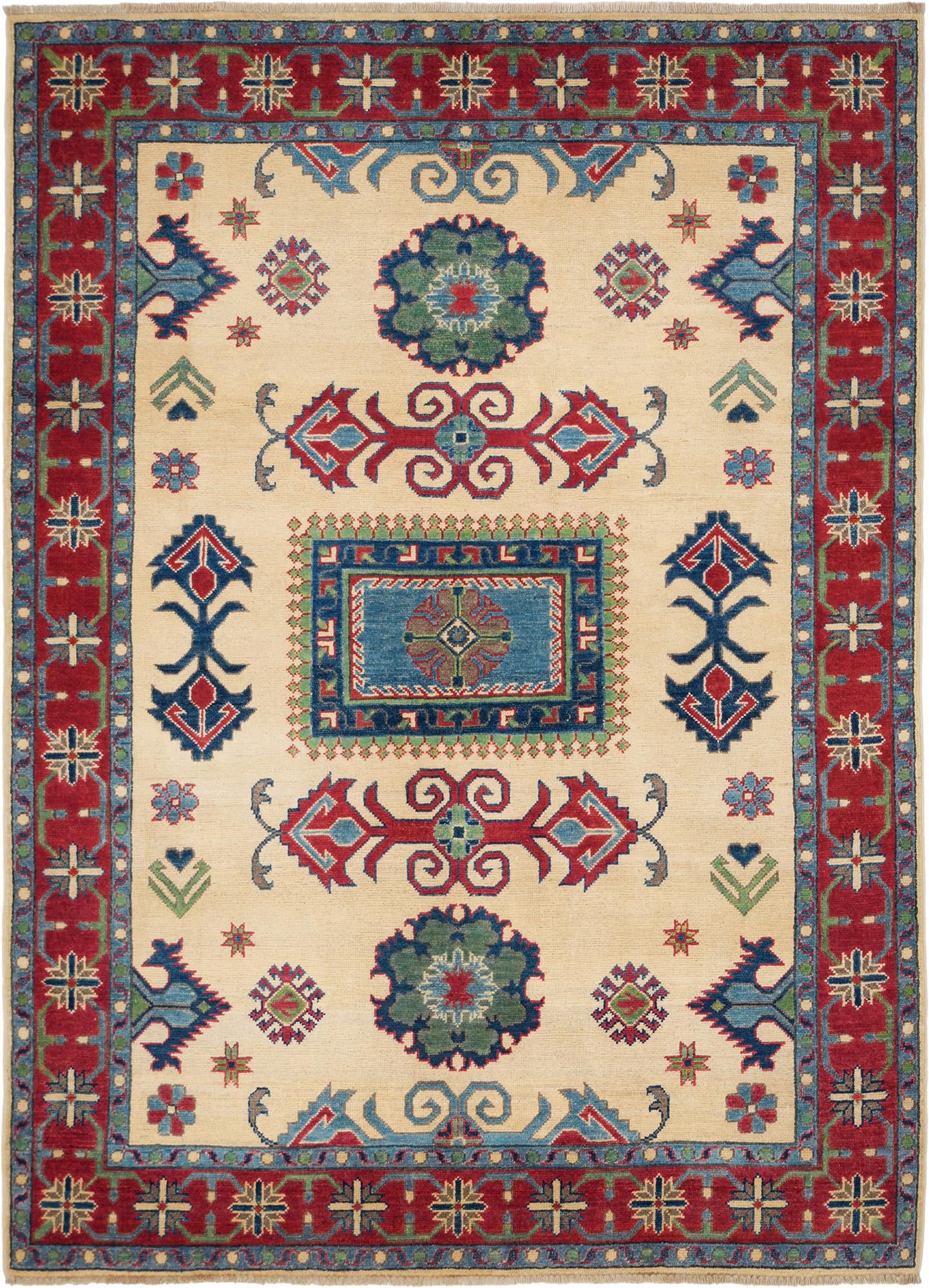 4' 11 x 6' 11 Hand Knotted Kazak Rug