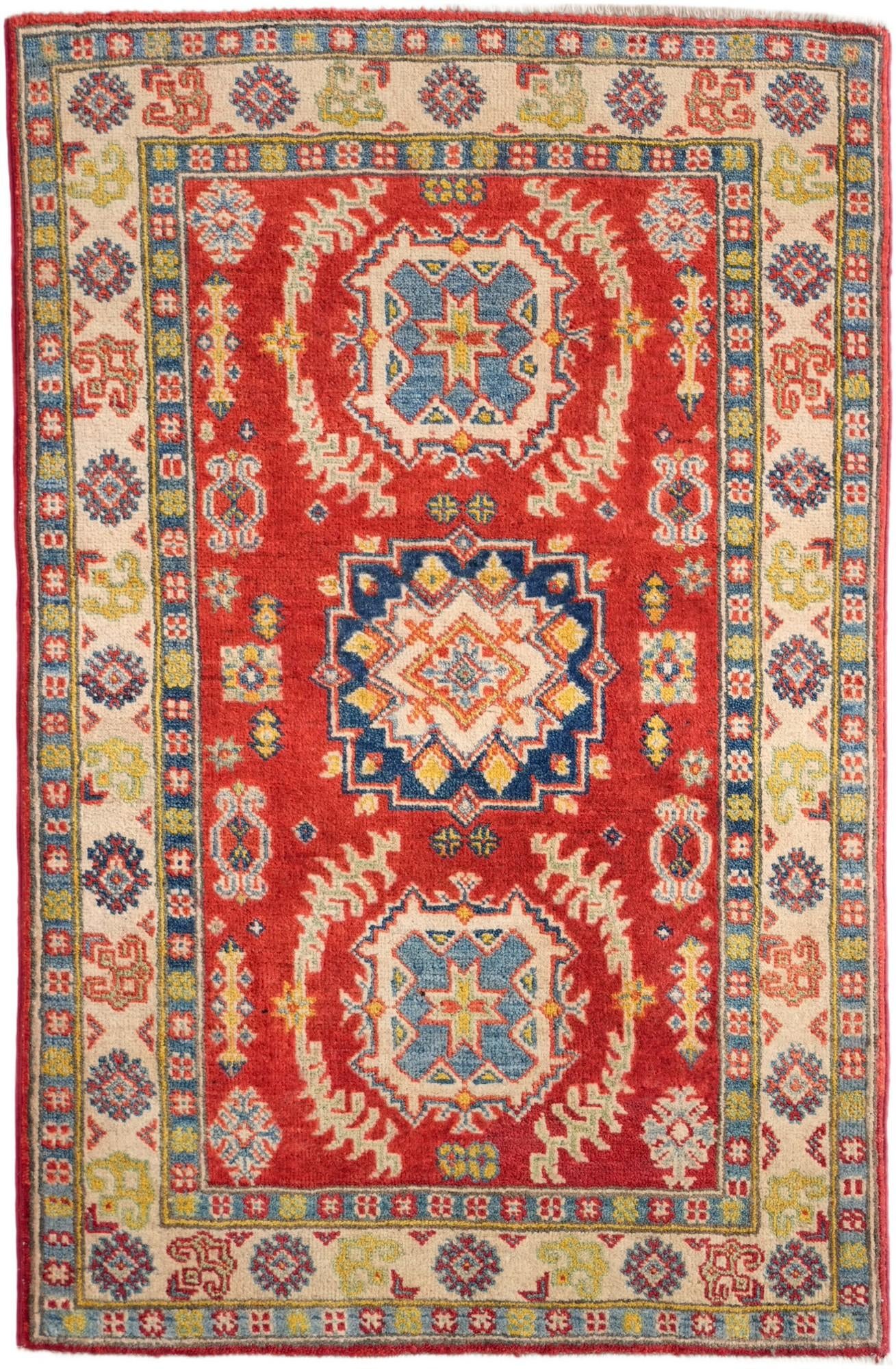 2' 7 x 4' Hand Knotted Kazak Rug