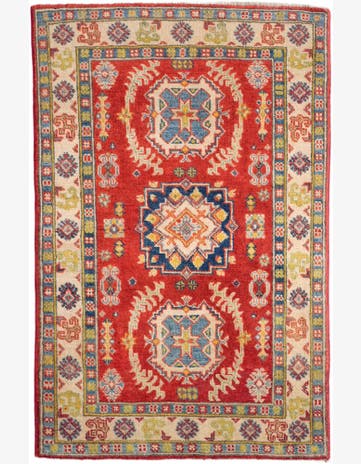 2' 7 x 4' Hand Knotted Kazak Rug