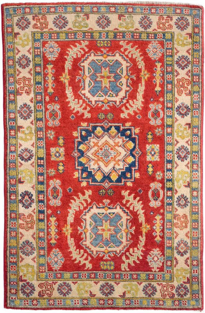 2' 7 x 4' Hand Knotted Kazak Rug
