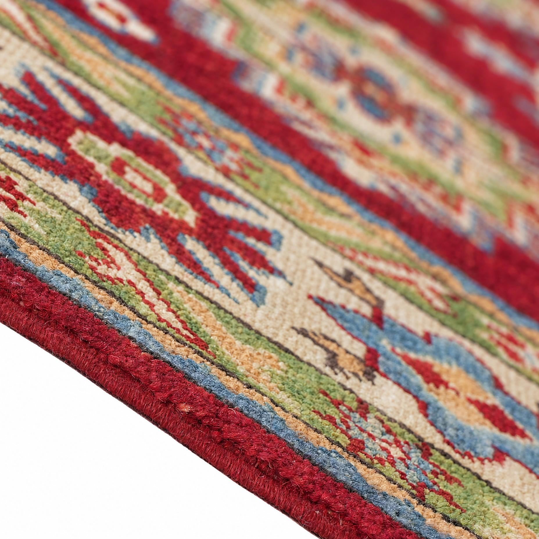 155cm x 220cm Hand Knotted Kazak Rug