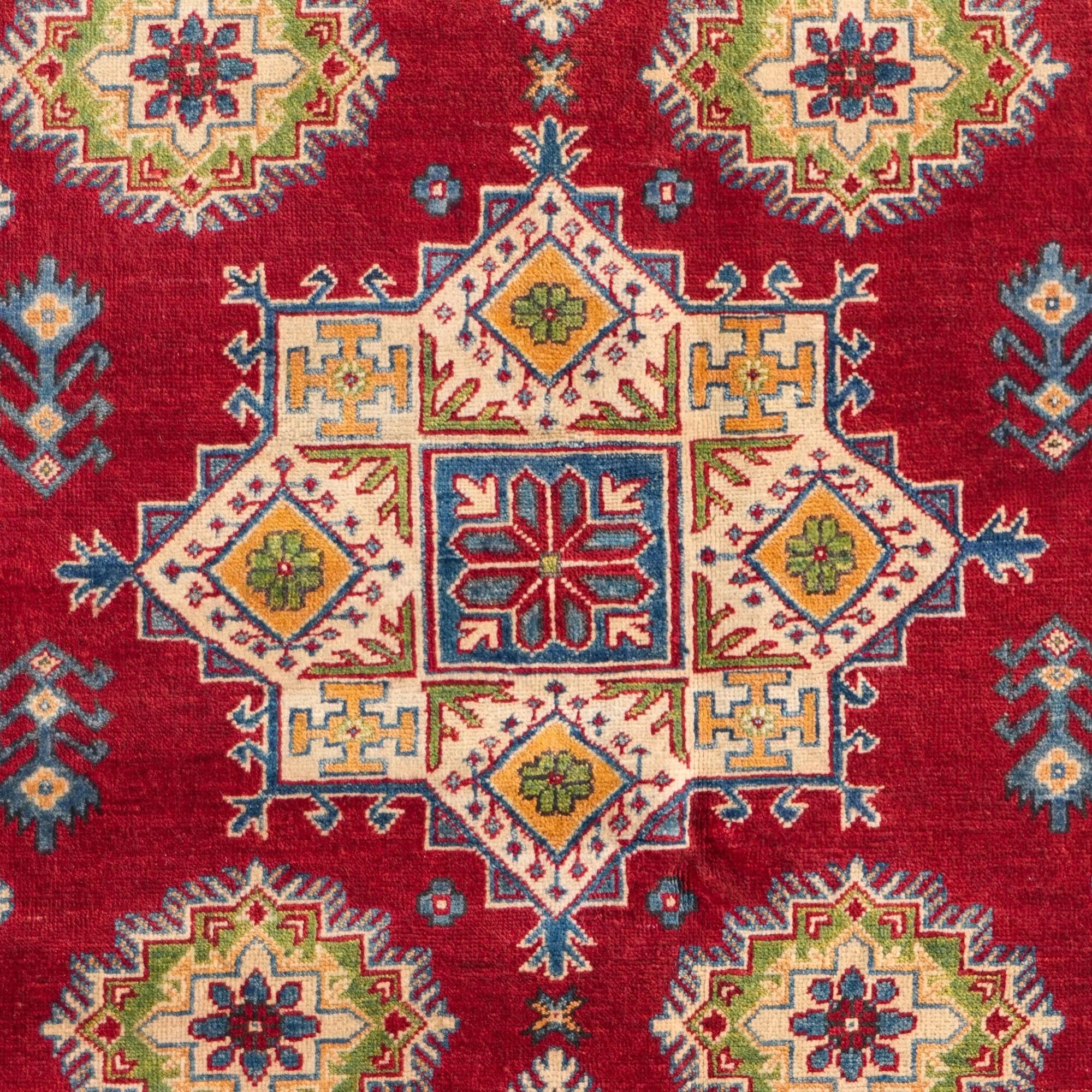 5' x 7' 3 Hand Knotted Kazak Rug