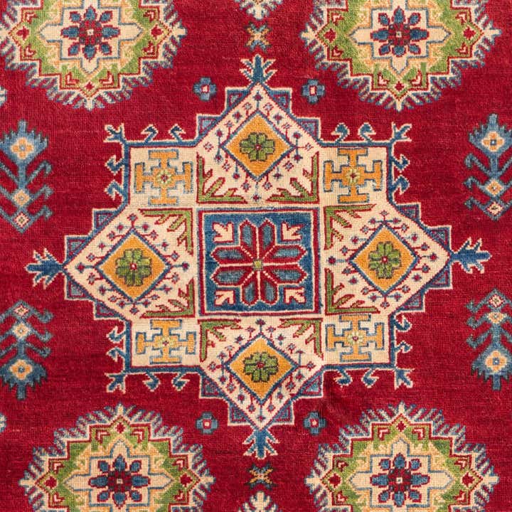 5' x 7' 3 Hand Knotted Kazak Rug