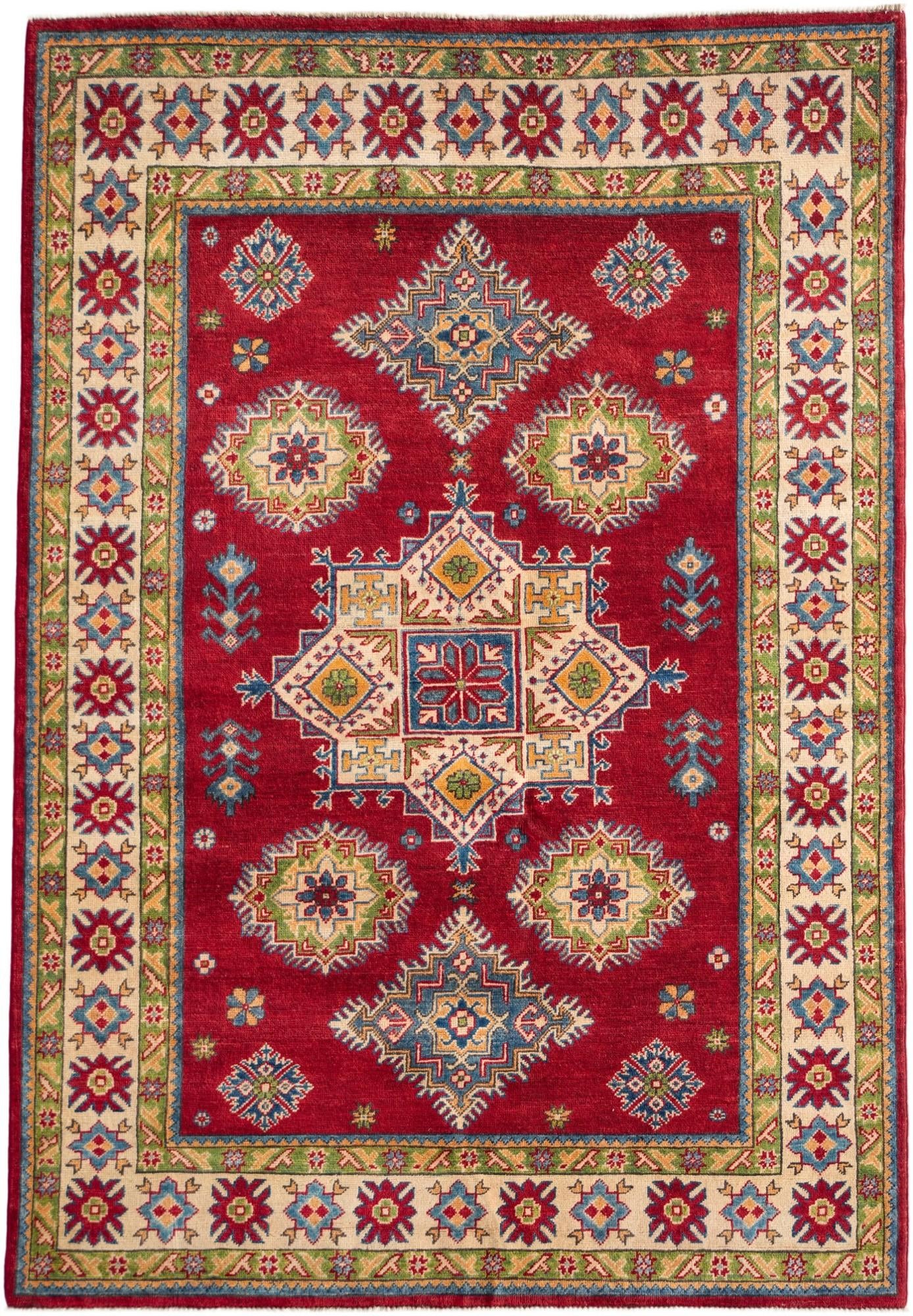 5' x 7' 3 Hand Knotted Kazak Rug