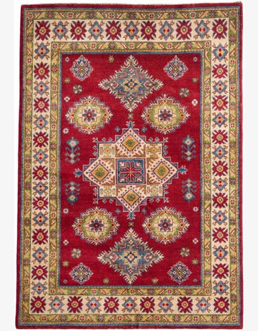 5' x 7' 3 Hand Knotted Kazak Rug