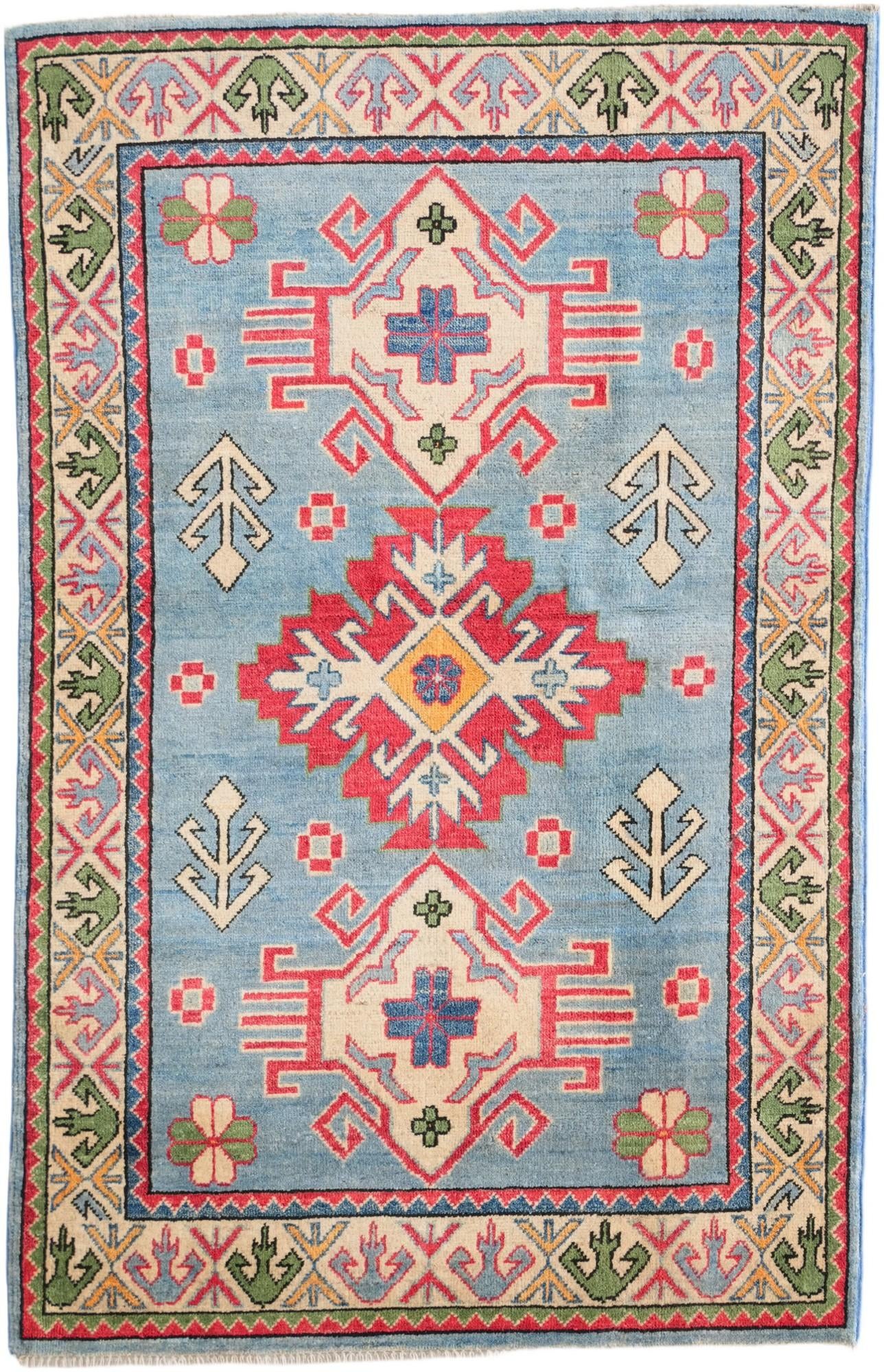 3' 2 x 4' 11 Hand Knotted Kazak Rug