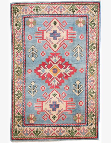 3' 2 x 4' 11 Hand Knotted Kazak Rug