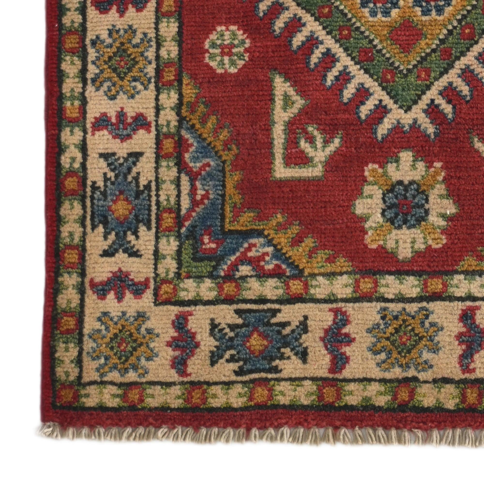 2' x 3' 1 Hand Knotted Kazak Rug