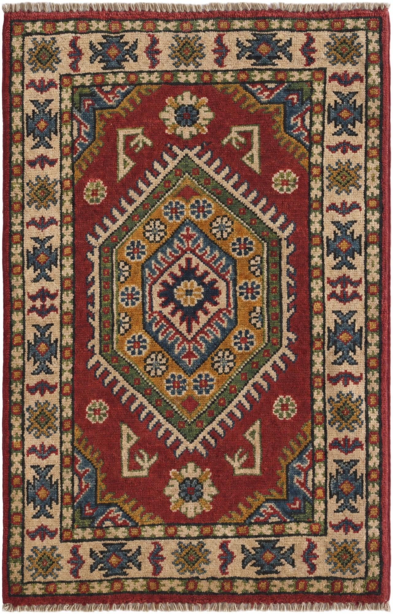 2' x 3' 1 Hand Knotted Kazak Rug