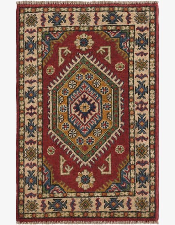 2' x 3' 1 Hand Knotted Kazak Rug