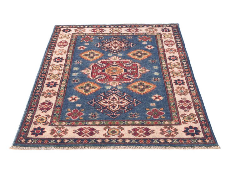 Detail image of 90cm x 120cm anudado a mano Kazak Alfombra