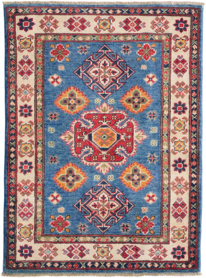 Detail image of 90cm x 120cm anudado a mano Kazak Alfombra