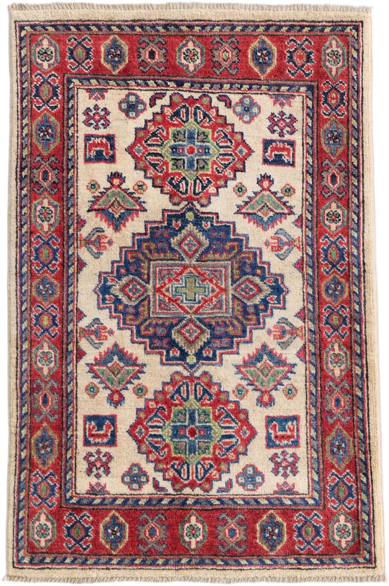 2' 7 x 3' 11 Hand Knotted Kazak Rug