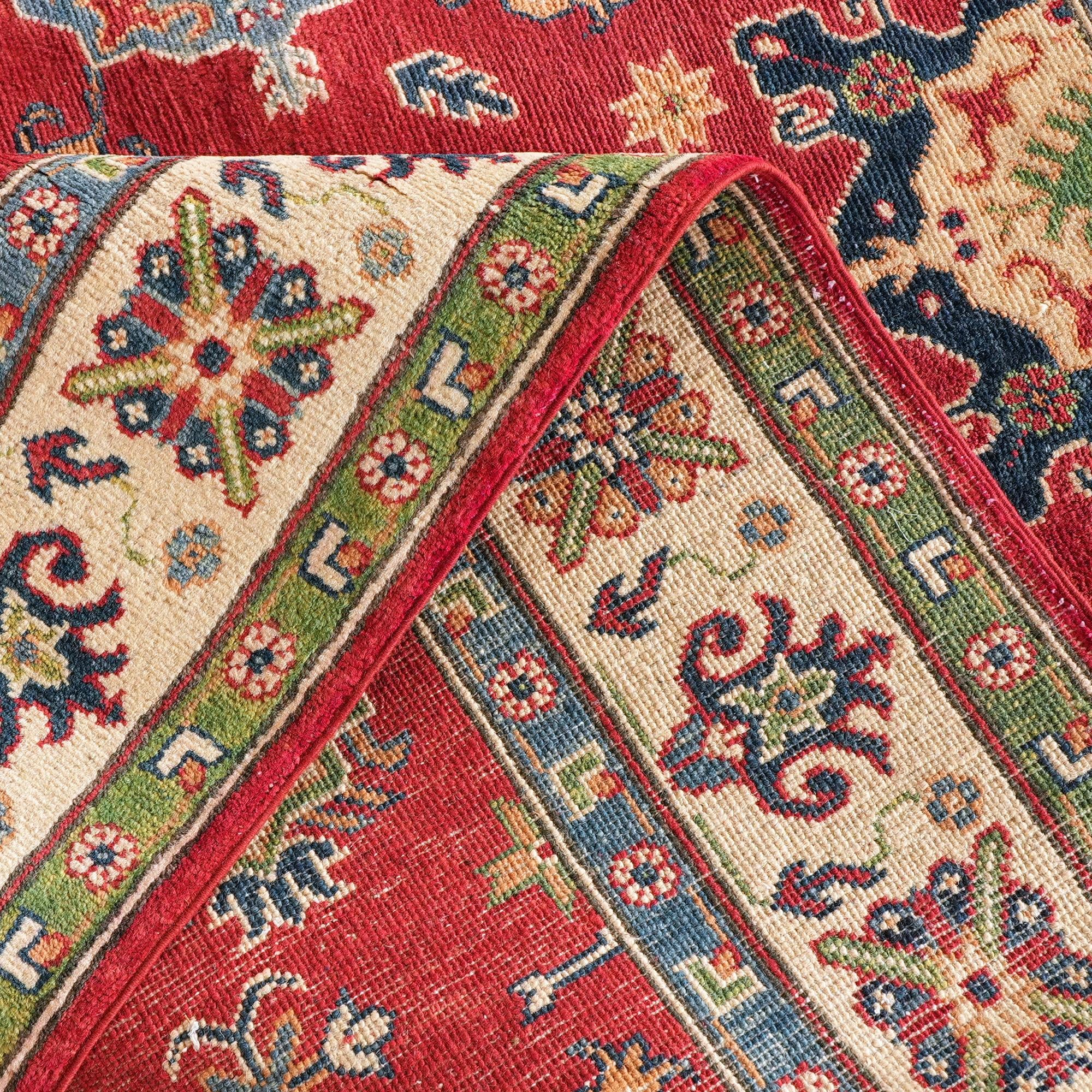 5' 1 x 7' Hand Knotted Kazak Rug