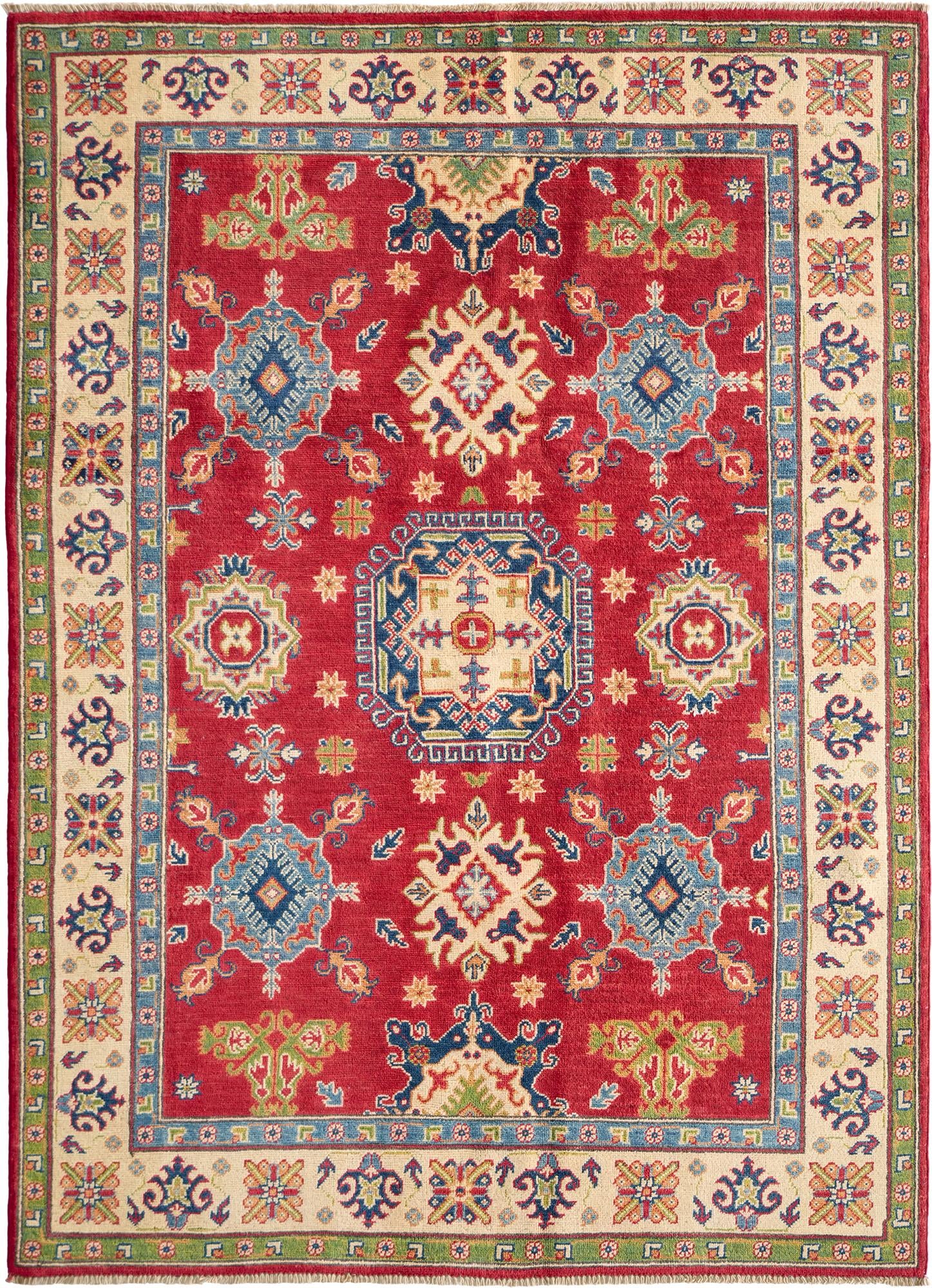 5' 1 x 7' Hand Knotted Kazak Rug
