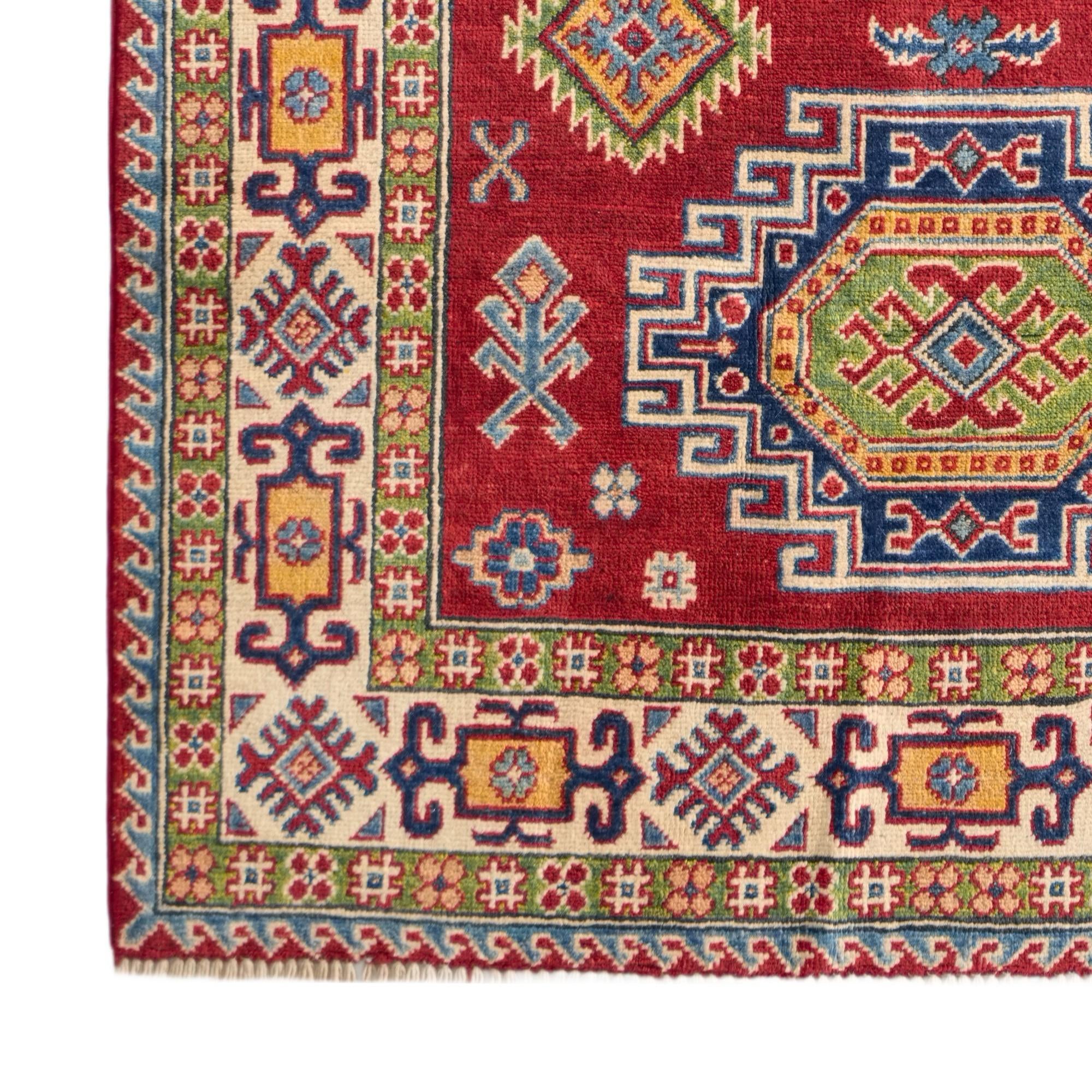 Detail image 7 of 10: 3' 11 x 5' 10 Hand Knotted Kazak Rug