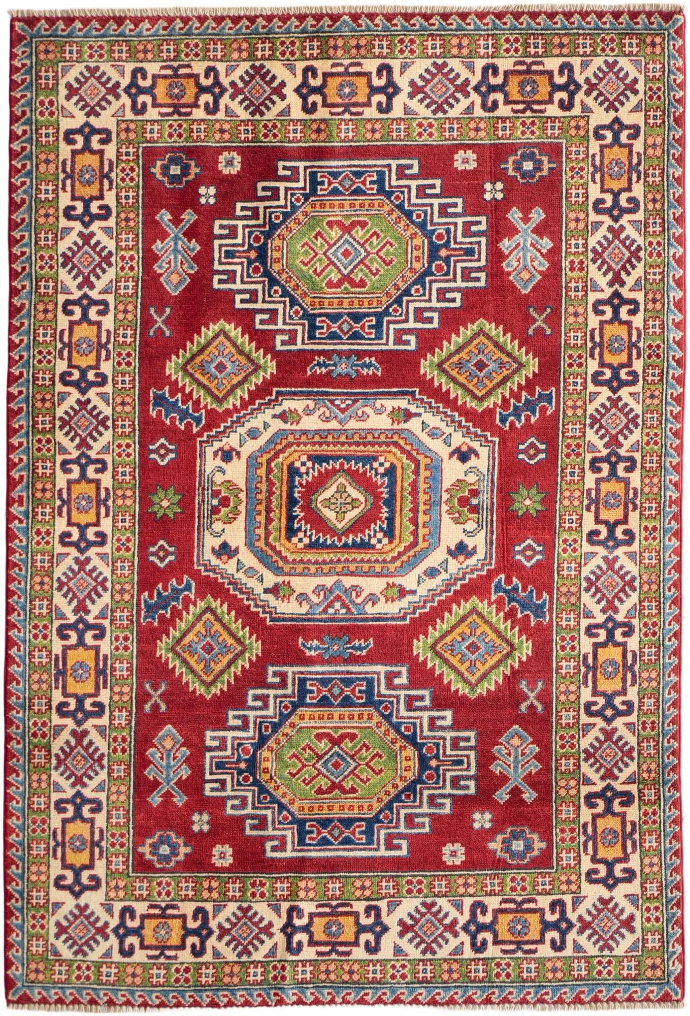 Detail image 2 of 10: 3' 11 x 5' 10 Hand Knotted Kazak Rug