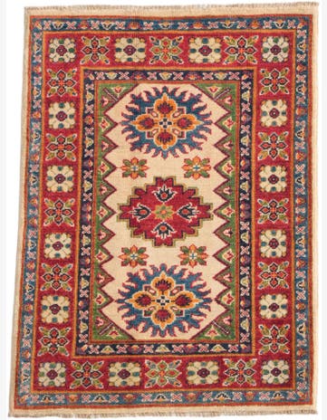 3' x 4' Hand Knotted Kazak Rug